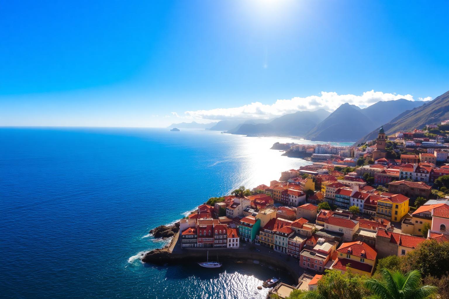 Vista costera de Funchal, Madeira